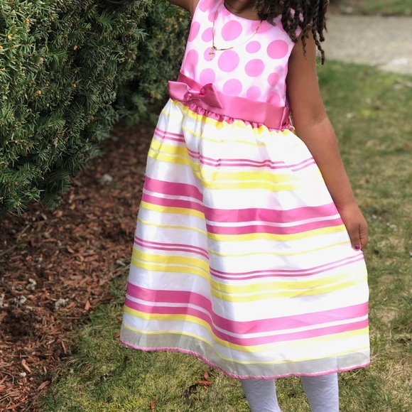 Girls Stripes Formal Dress - Picture 2 of 2